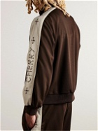 CHERRY LA - Embellished Striped Tech-Jersey Track Jacket - Brown