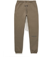 Fear of God Essentials - Tapered Logo-Print Cotton-Blend Jersey Sweatpants - Brown