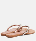 Amina Muaddi Gigi embellished leather thong sandals