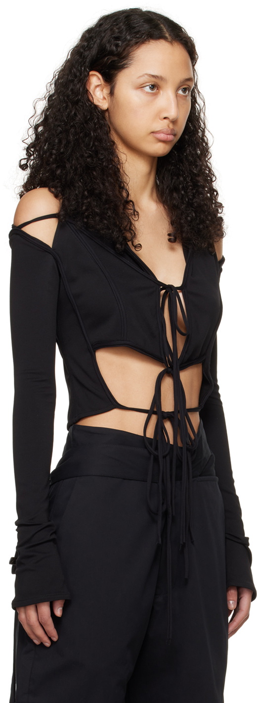Jade Cropper Black Hooded Cardigan