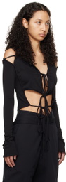 Jade Cropper Black Hooded Cardigan