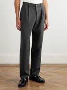 De Bonne Facture - Straight-Leg Pleated Super 130s Wool Suit Trousers - Gray