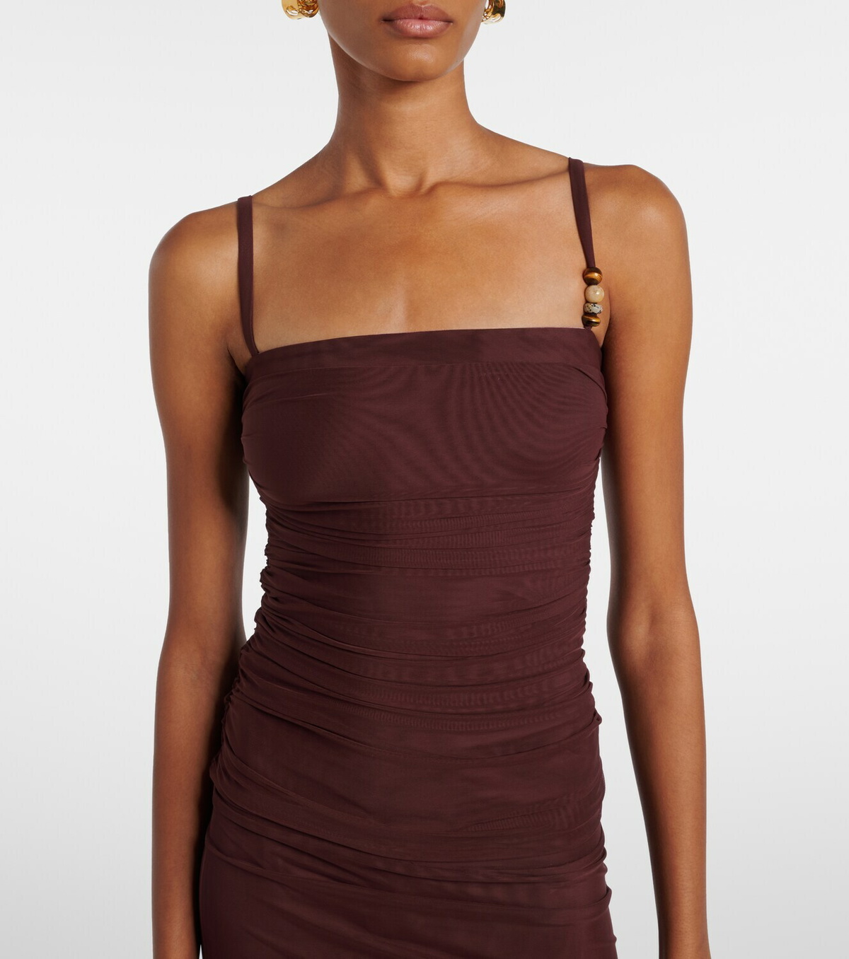 SIR Gathered jersey tank top