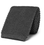 Anderson & Sheppard - 6.5cm Knitted Silk Tie - Gray