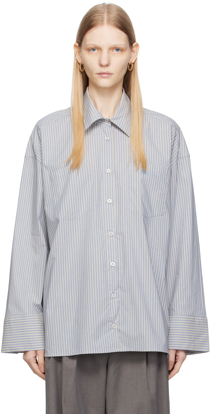 REMAIN Birger Christensen Blue Oversized Shirt REMAIN Birger Christensen