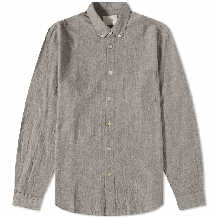 Photo: Folk Men's Relaxed Fit Shirt in Taupe Texture