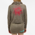 Brain Dead Women's Marled Embroidered Cardigan in Clay