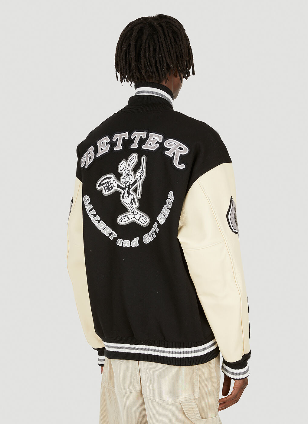 Roots Gallery and Gift Shop Leather Varsity Jacket L