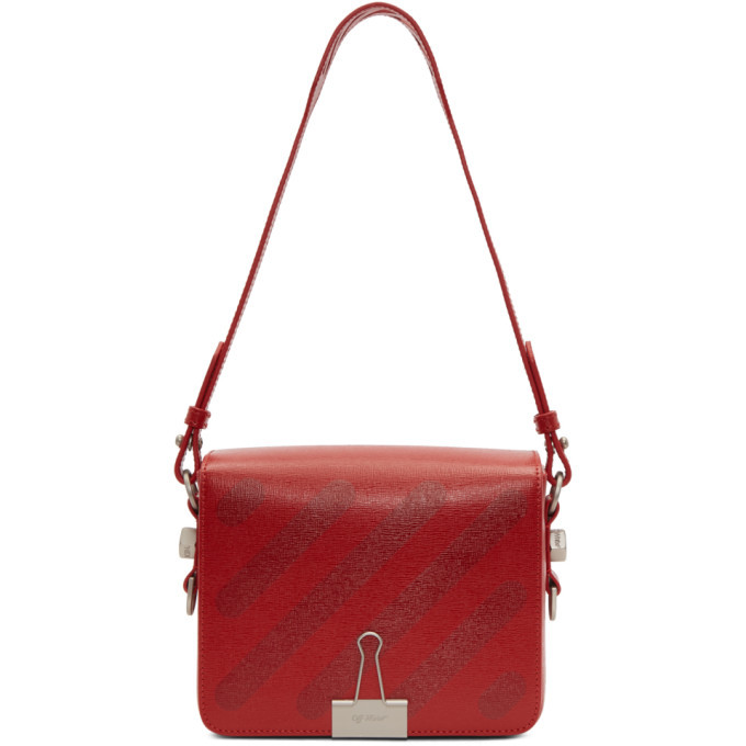 Off White crossbody bag in saffiano leather with diagonal print