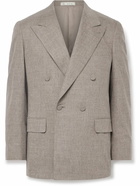 UMIT BENAN B - Double-Breasted Wool-Blend Suit Jacket - Neutrals