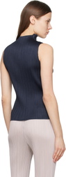 PLEATS PLEASE ISSEY MIYAKE Navy New Colorful Basics 4 Tank Top