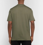 Brioni - Embroidered Cotton-Jersey T-Shirt - Men - Army green