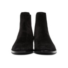 Saint Laurent Black Suede Wyatt Chelsea Boots