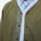 Engineered Garments Men's Knit Cardigan in Olive Diamond Poly