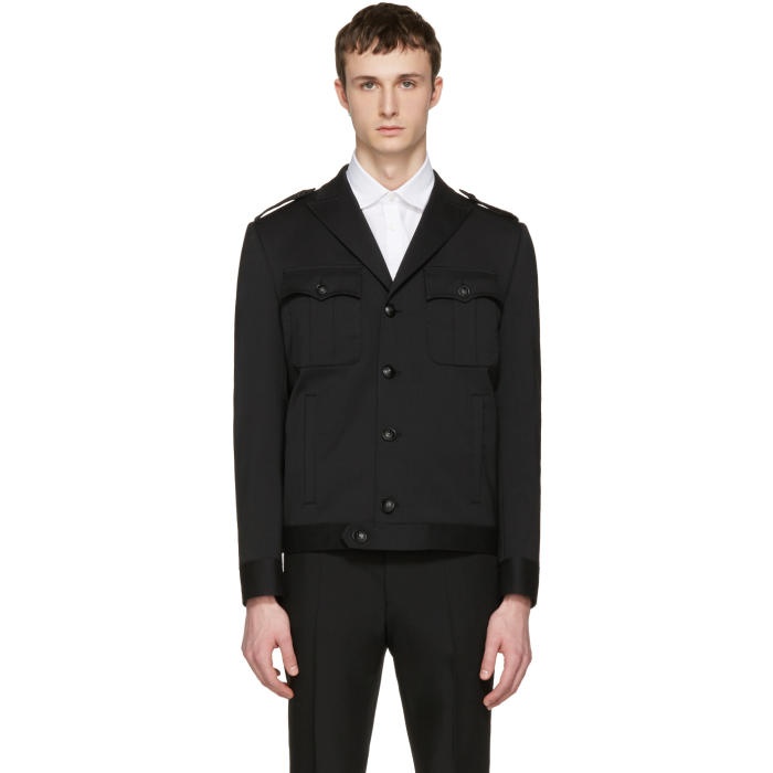 Photo: Dsquared2 Black Wool Military Chic Bomber
