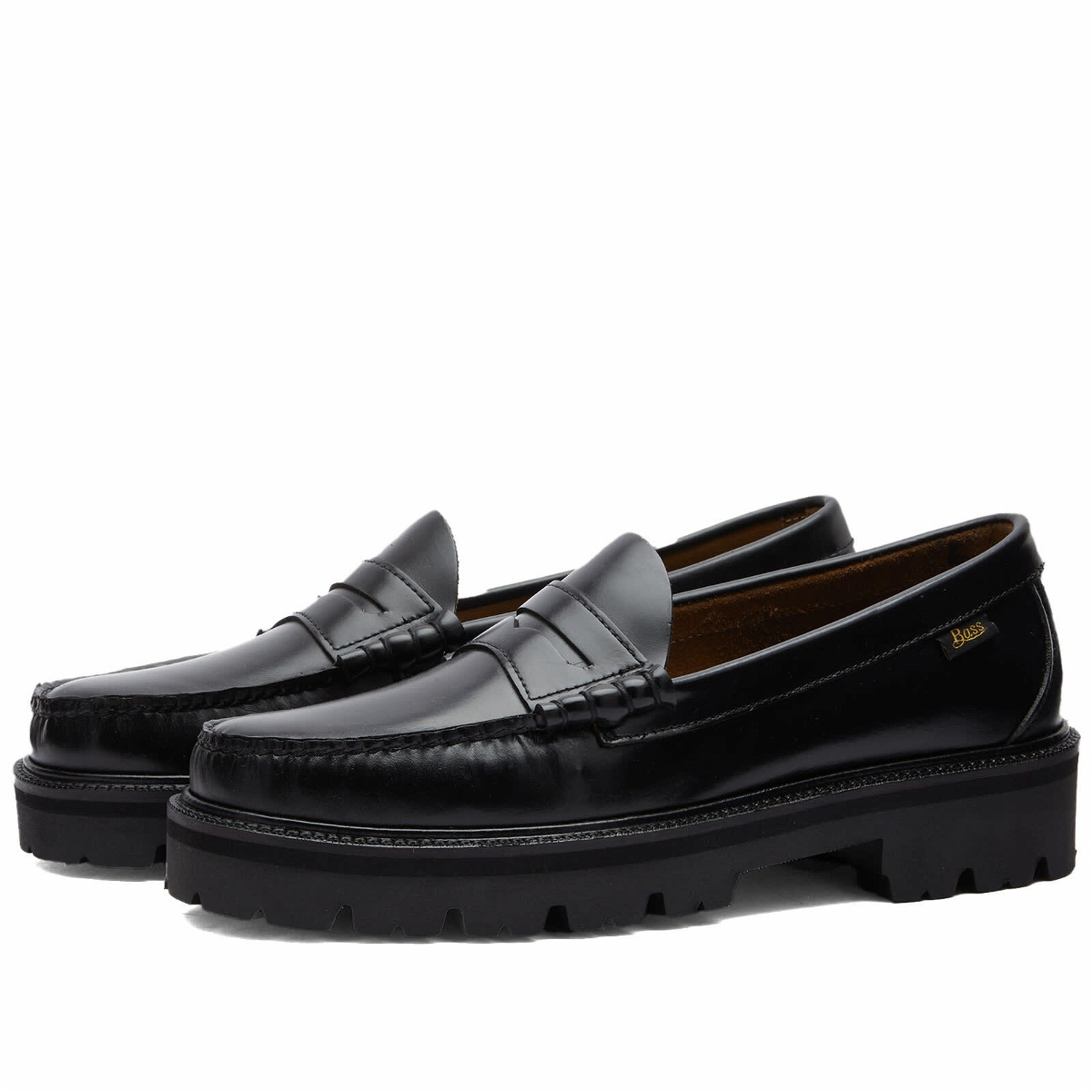 Bass Weejuns Men's Larson Superlug Loafer in Black Leather Bass Weejuns