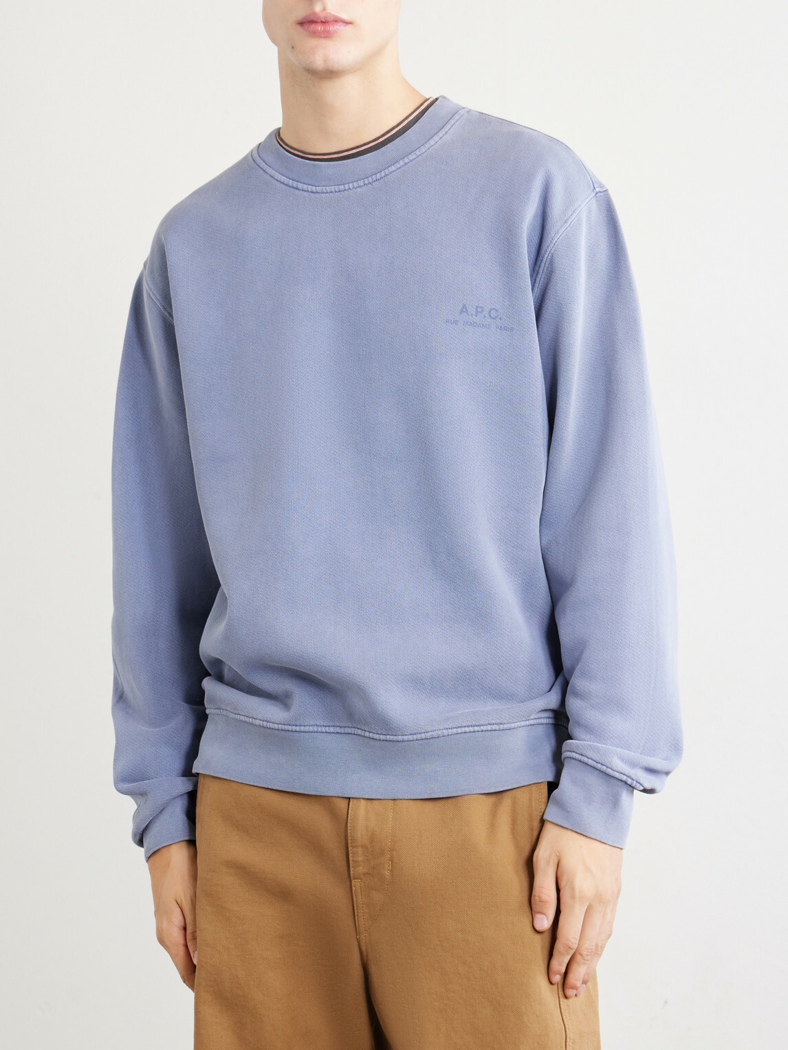 A.P.C. - Fernando Logo-Print Cotton-Jersey Sweatshirt - Blue
