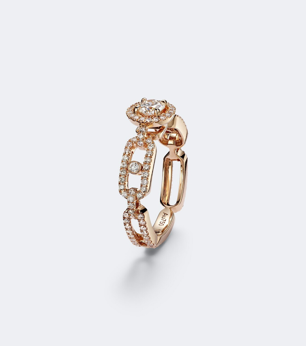 Messika Move Link 18kt rose gold ring with diamonds