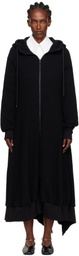 YOHJI YAMAMOTO Black Hooded Track Maxi Dress
