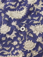 De Bonne Facture - Camp-Collar Paisley-Print Cotton-Gauze Shirt - Blue