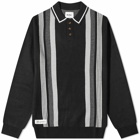 Butter Goods Men's Bowler Long Sleeve Knit Polo Shirt in Black