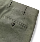 Canali - Army-Green Kei Slim-Fit Linen and Wool-Blend Suit Trousers - Green