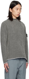 Stone Island Gray Mock Neck Sweater