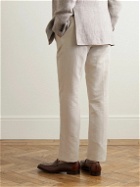 Kingsman - Straight-Leg Linen and Cotton-Blend Trousers - Neutrals