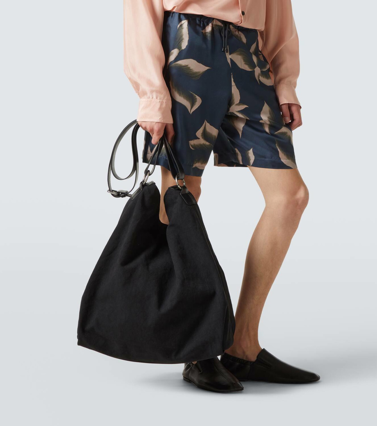 Dries Van Noten Leather-trimmed canvas shoulder bag