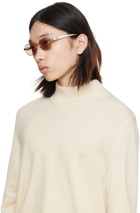 Gucci Gold & White Round Sunglasses