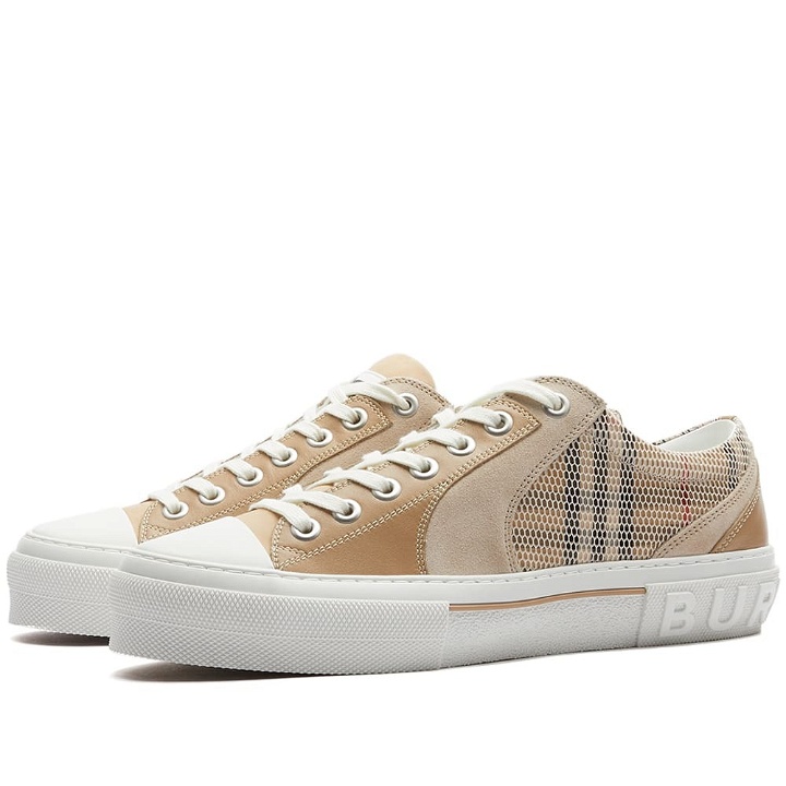 Photo: Burberry Men's Kai Overlay Check Sneakers in Beige Check