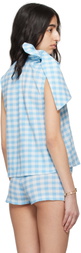 SUPER YAYA Blue & White Marin Blouse