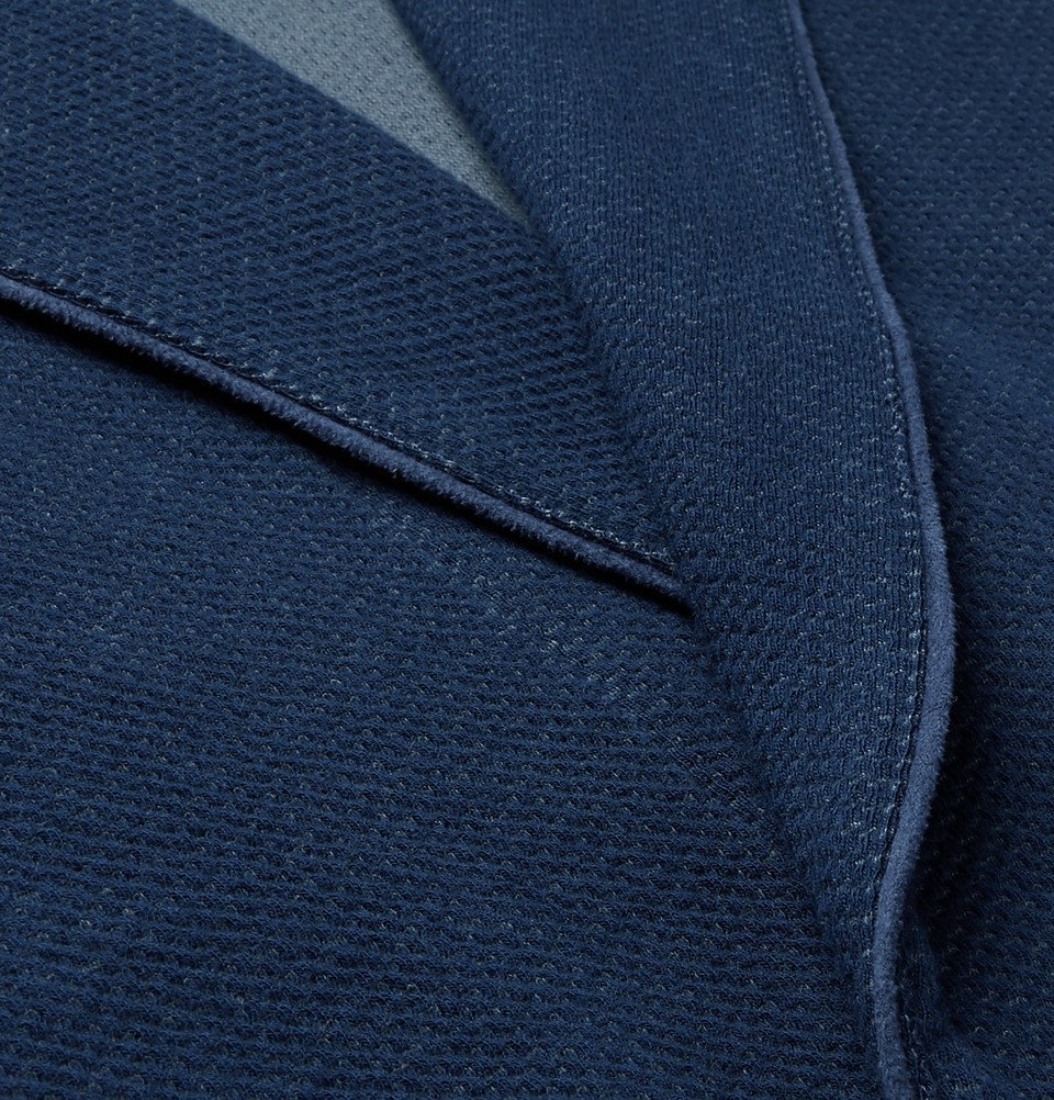 Hugo Boss - Waffle-Knit Cotton Robe - Men - Navy Hugo Boss