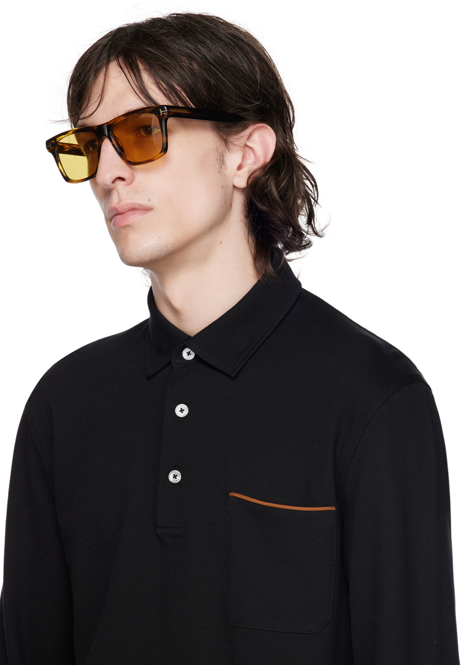 Tom Ford トータスシェル サングラス TOM FORD EYEWEAR Icon square-frame tortoiseshell acetate