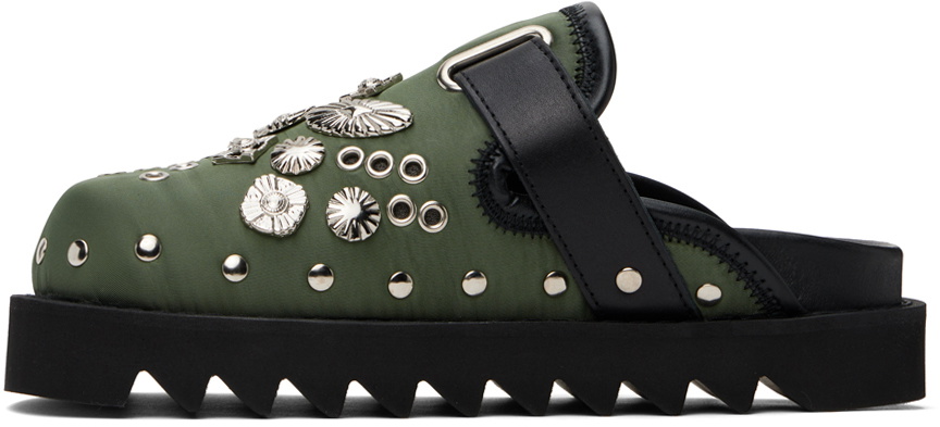 Toga Pulla SSENSE Exclusive Green & Black Eyelet Metal Sabot