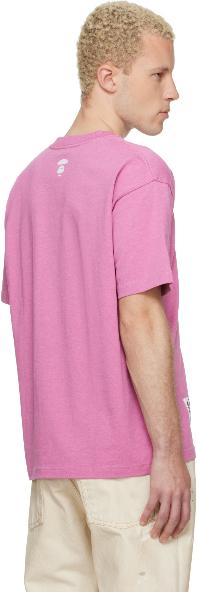 AAPE by A Bathing Ape Pink Logo Patch T-shirt