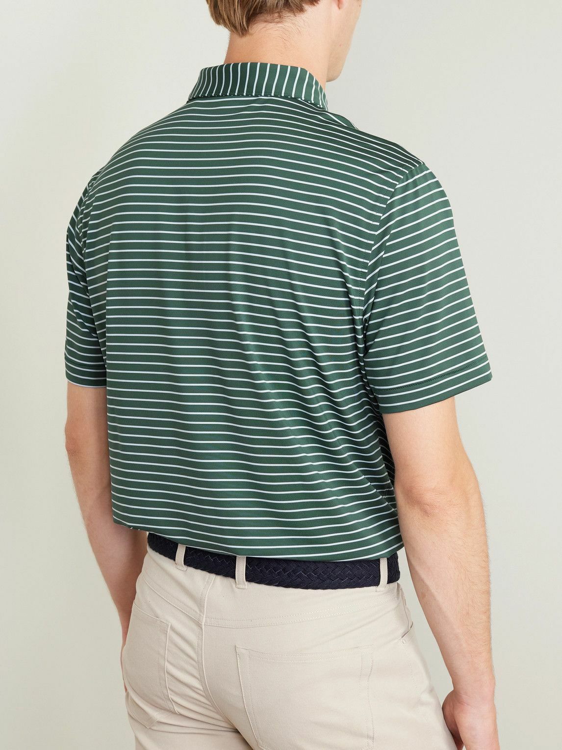 PETER MILLAR Drum Striped Tech-Jersey Golf Polo Shirt for Men