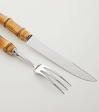 Lorenzi Milano Bamboo and stainless steel carving set