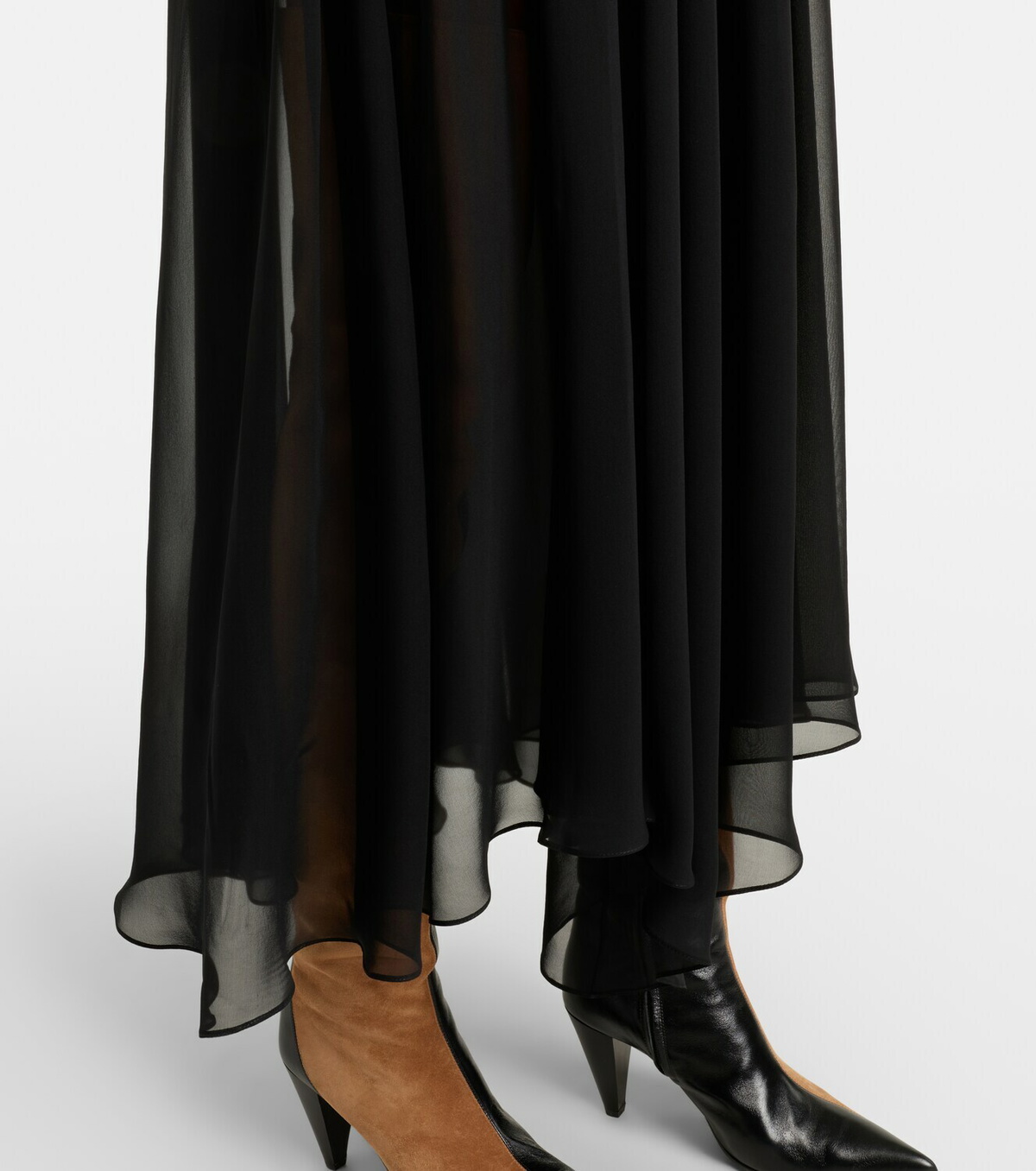 Khaite Edgar semi-sheer silk tulle midi dress