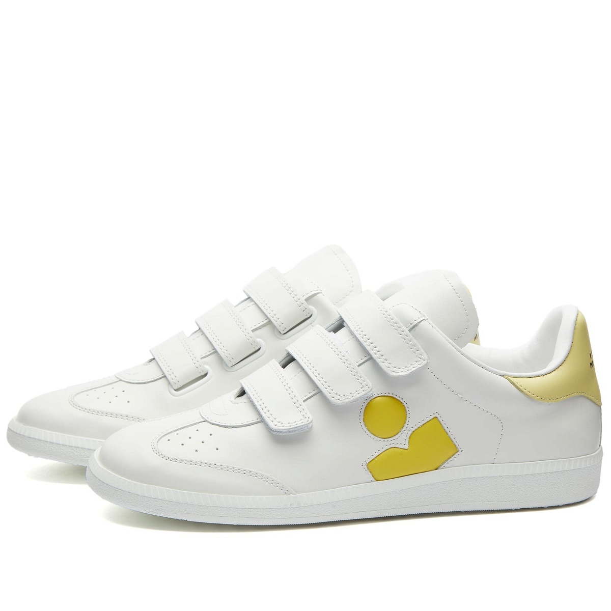 Photo: Isabel Marant Étoile Women's Isabel Marant Beth Sneakers in White/Yellow