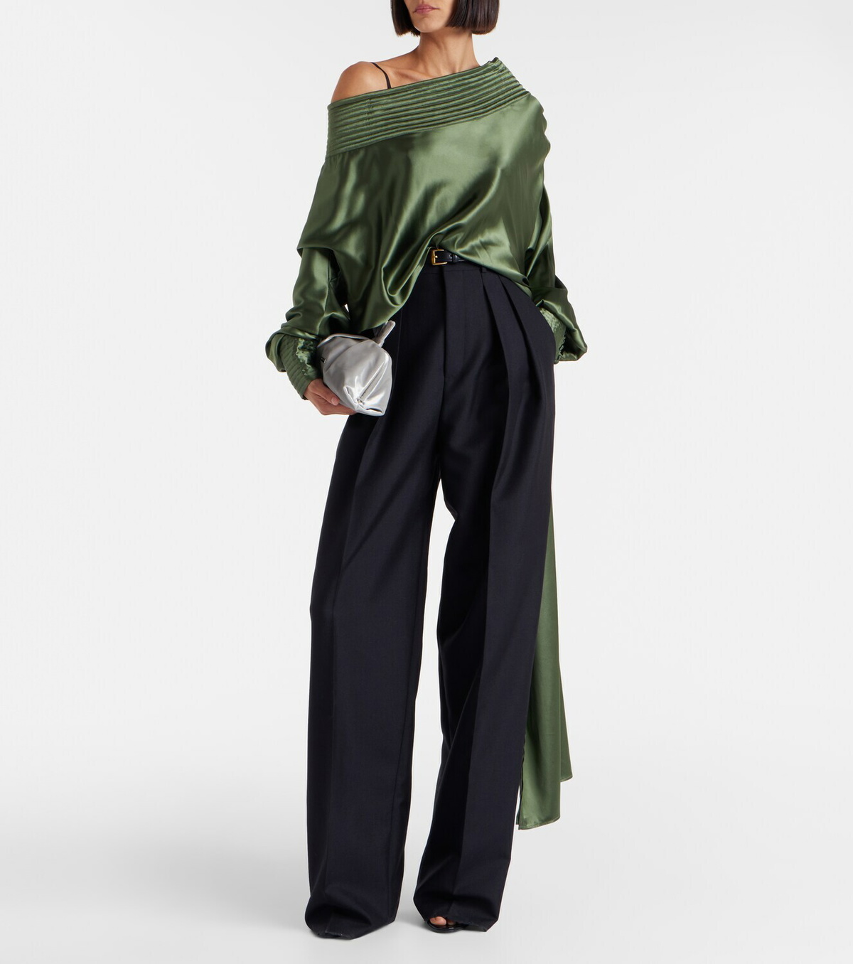 Aquazzura Bow Tie Small velvet clutch
