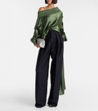 Aquazzura Bow Tie Small velvet clutch