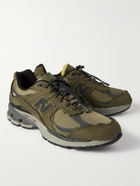 New Balance - 2002RD Protection Pack Leather-Trimmed Nubuck and Ripstop Sneakers - Green