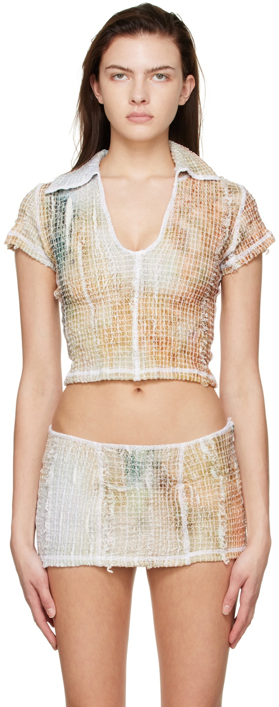 Luna Del Pinal Multicolor Stretch Weave Polo