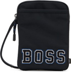 BOSS Navy Logo Messenger Bag