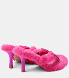 Blumarine Butterfly 75 faux fur sandals