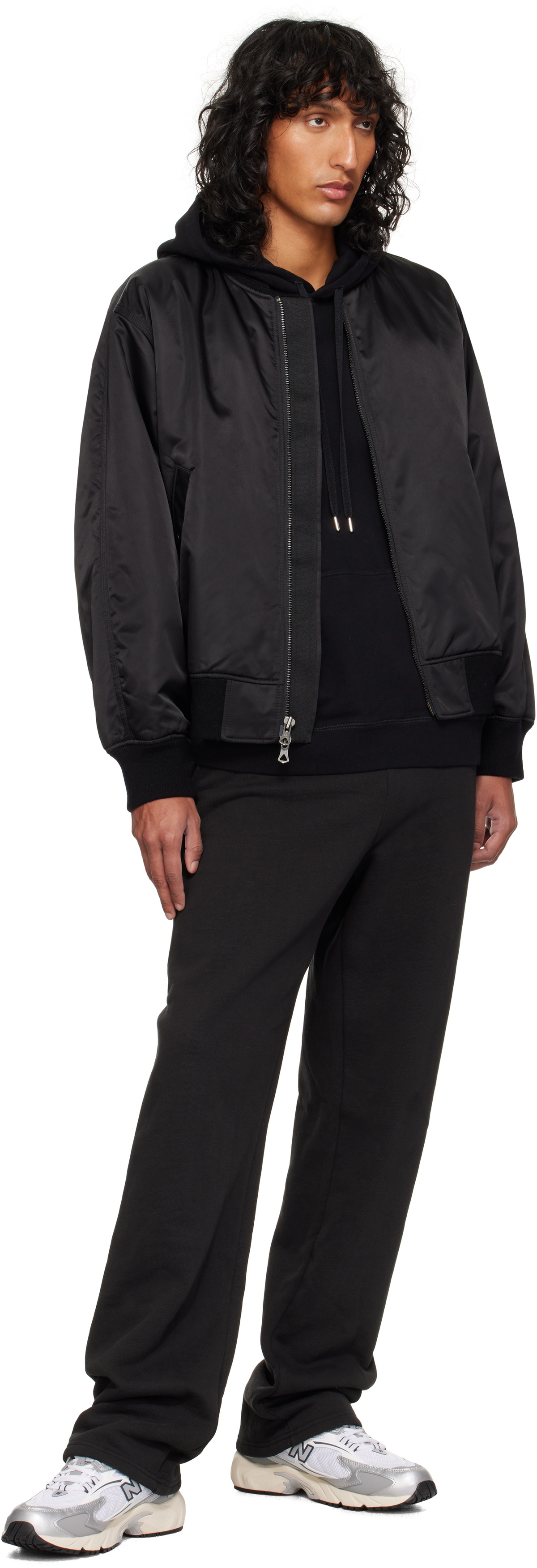 Reigning Champ Black Nylon Twill Crew Bomber Jacket