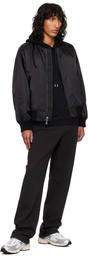 Reigning Champ Black Nylon Twill Crew Bomber Jacket