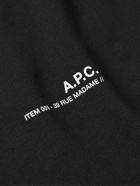 A.P.C. - Item Logo-Print Organic Cotton-Jersey Sweatshirt - Black