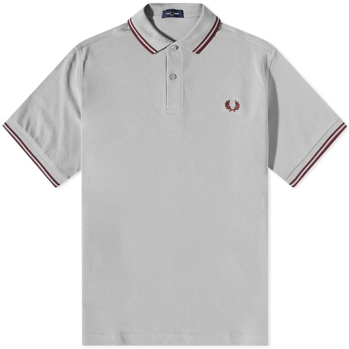 Photo: Fred Perry Men's Slim Fit Twin Tipped Polo Shirt in Limestone